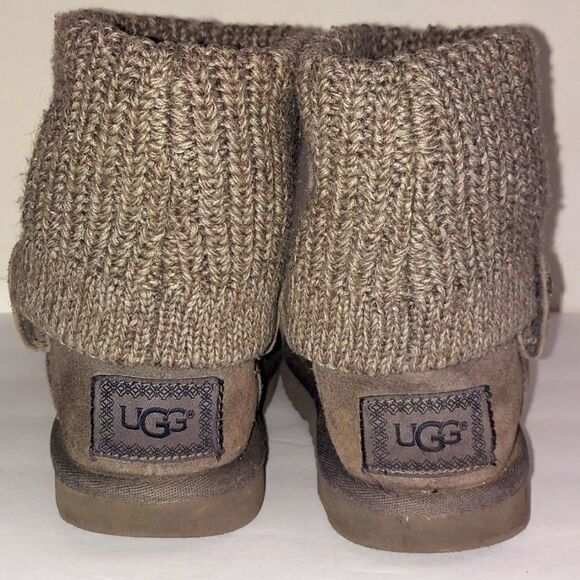 UGG Saela Rib-Knit Suede Boots Sz 2 - Picture 5 of 9